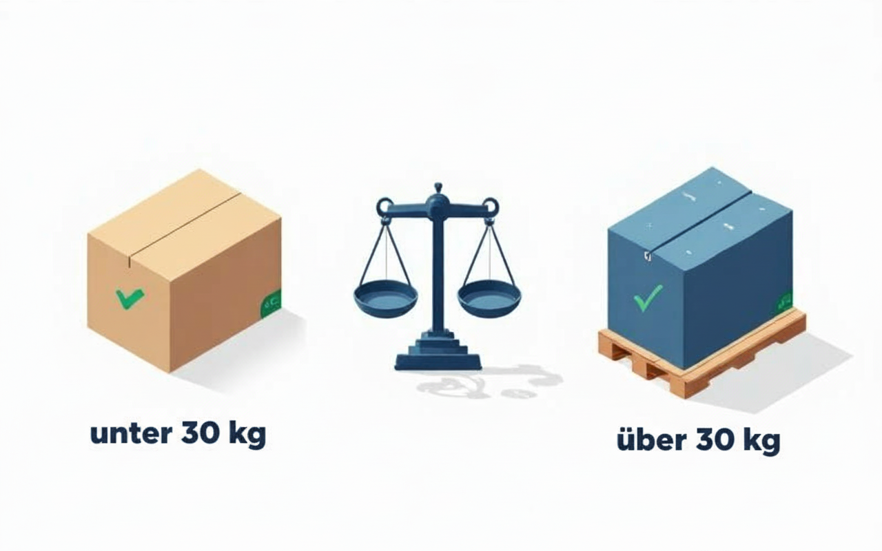 Die goldene Regel: Über 30 kg? Ab auf die Palette!